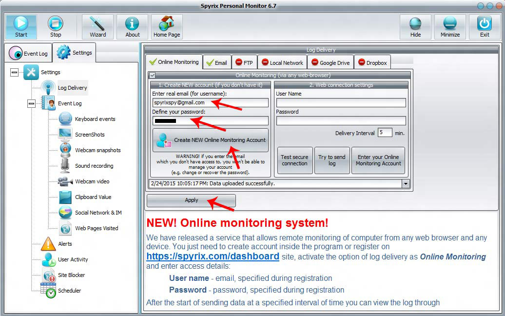 online monitoring