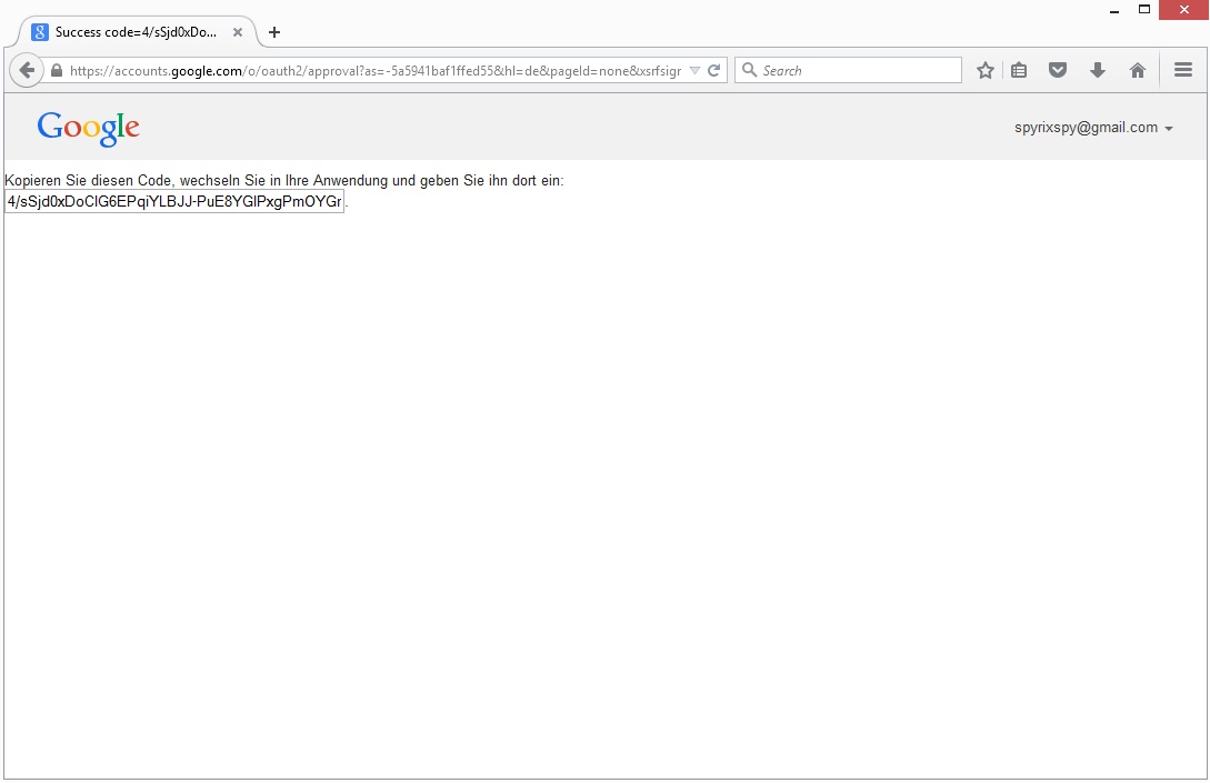 send logs via google drive