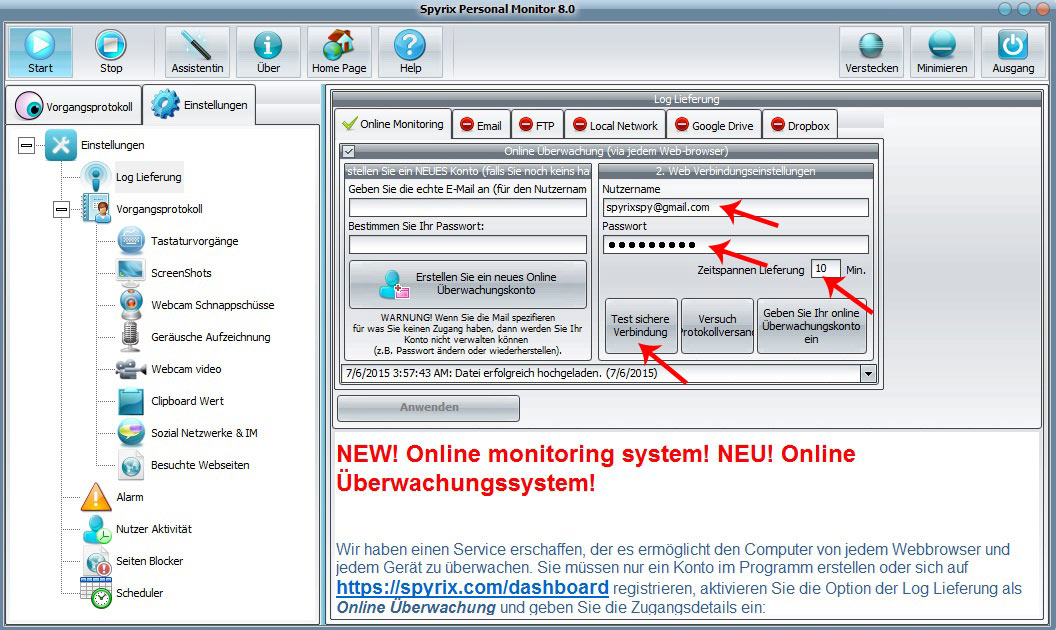 online monitoring