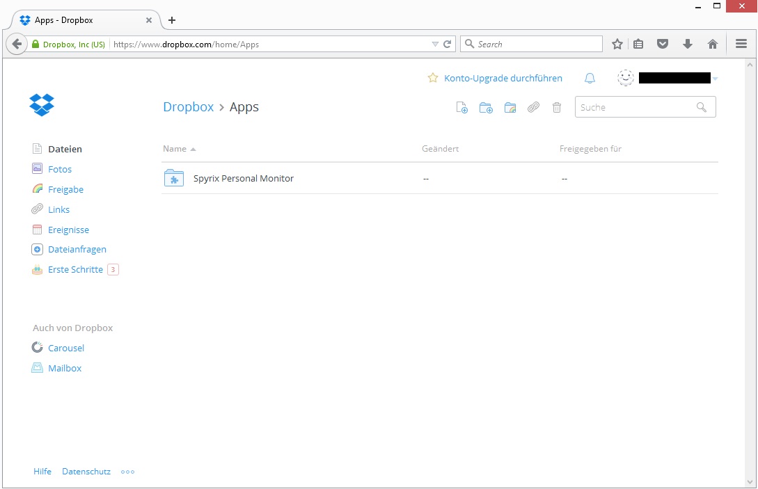 send logs via dropbox