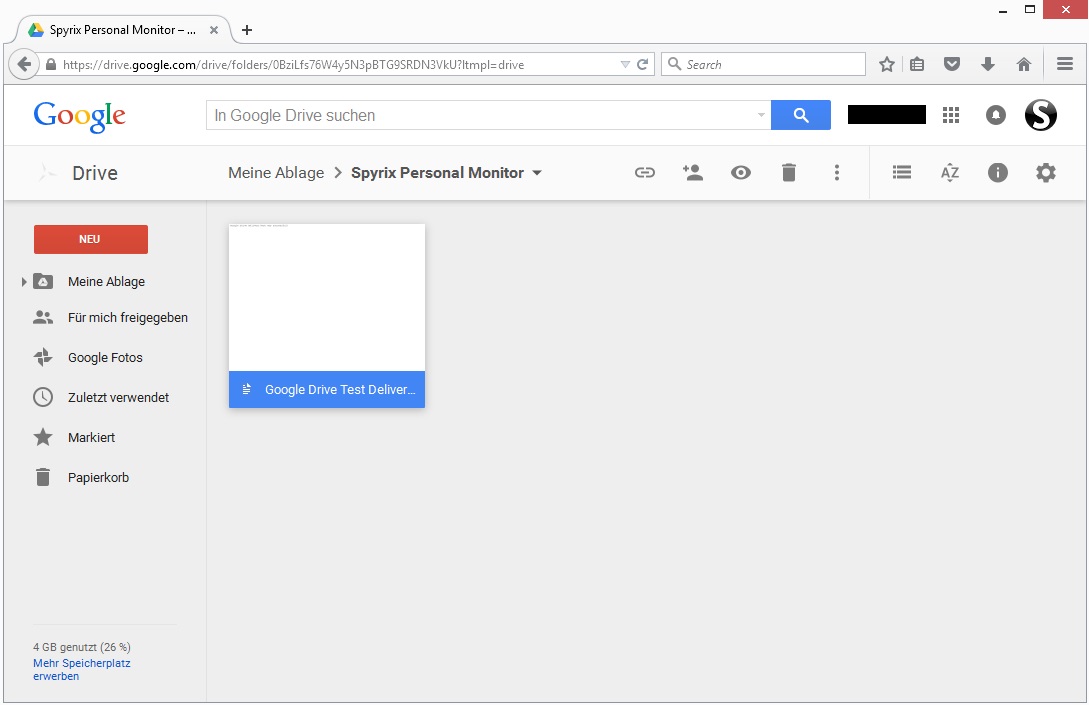 send logs via google drive
