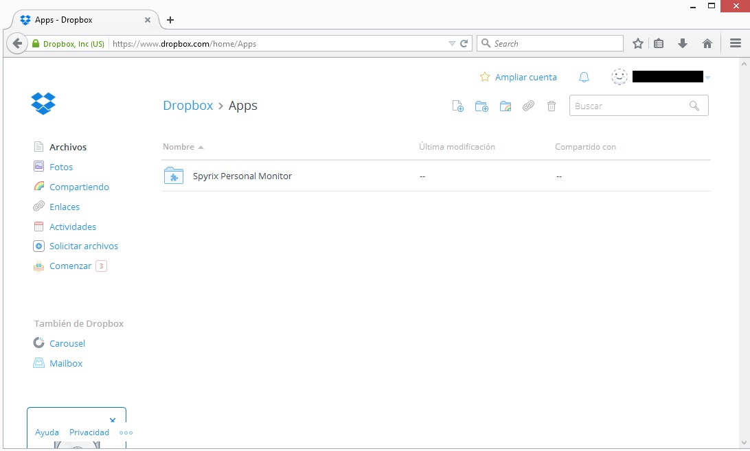 send logs via dropbox