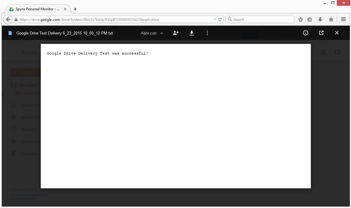 send logs via google drive