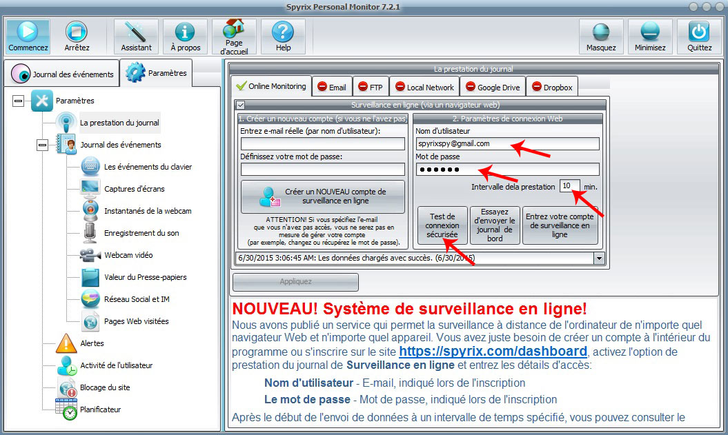 online monitoring