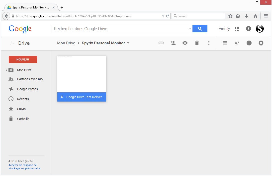 send logs via google drive