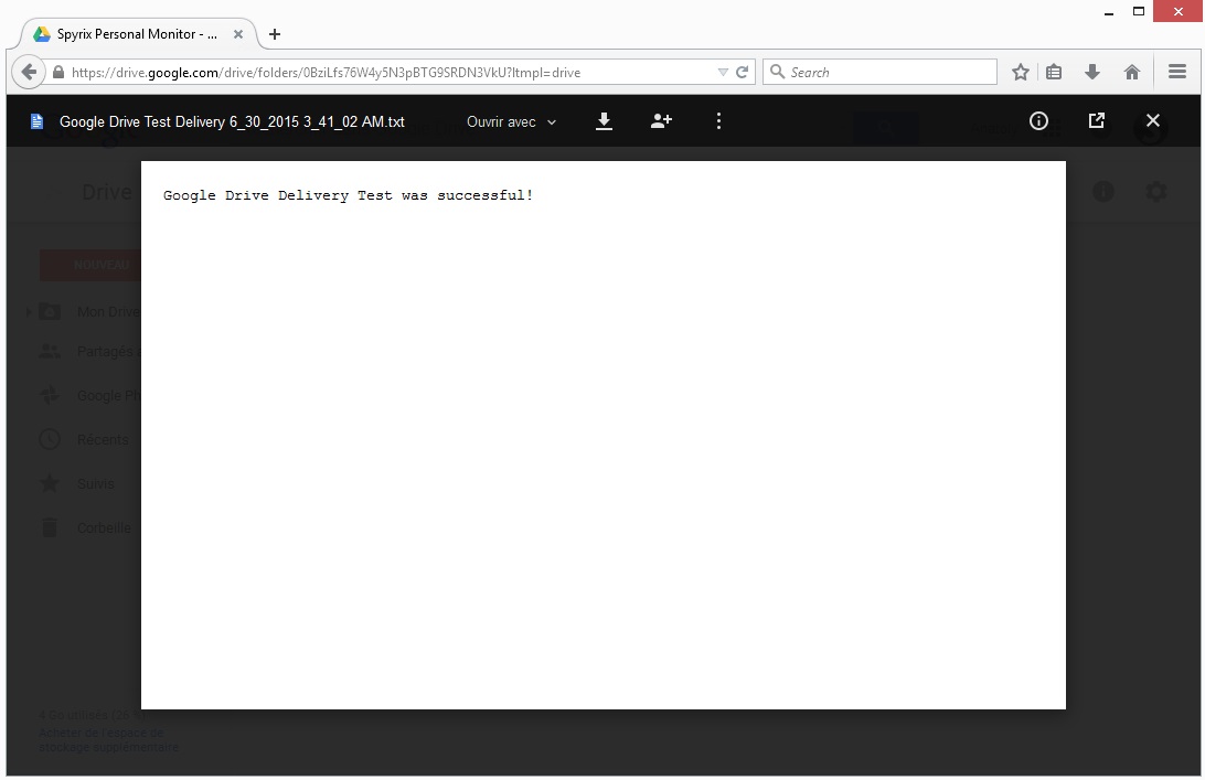 send logs via google drive