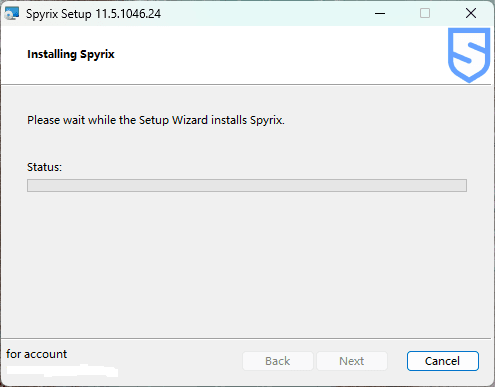 Setup Wizard progress