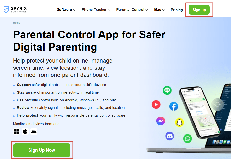 Sign Up button