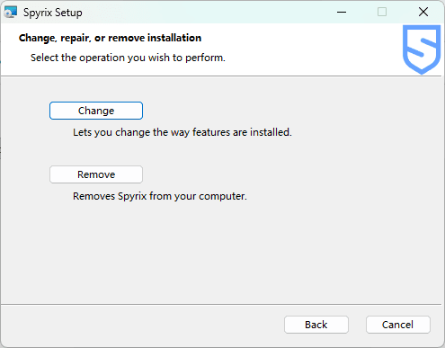 Uninstall step 2