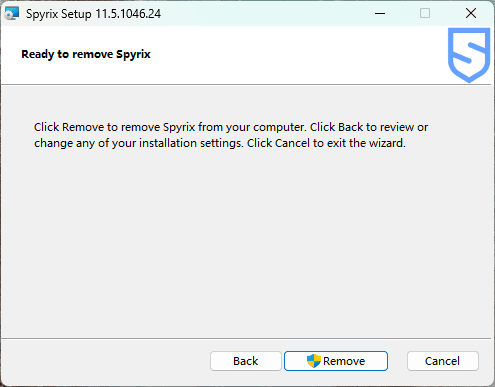 Uninstall step 4