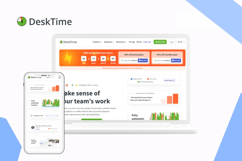 DeskTime Review 2026: Key Features, Pricing, Benefits and Drawbacks