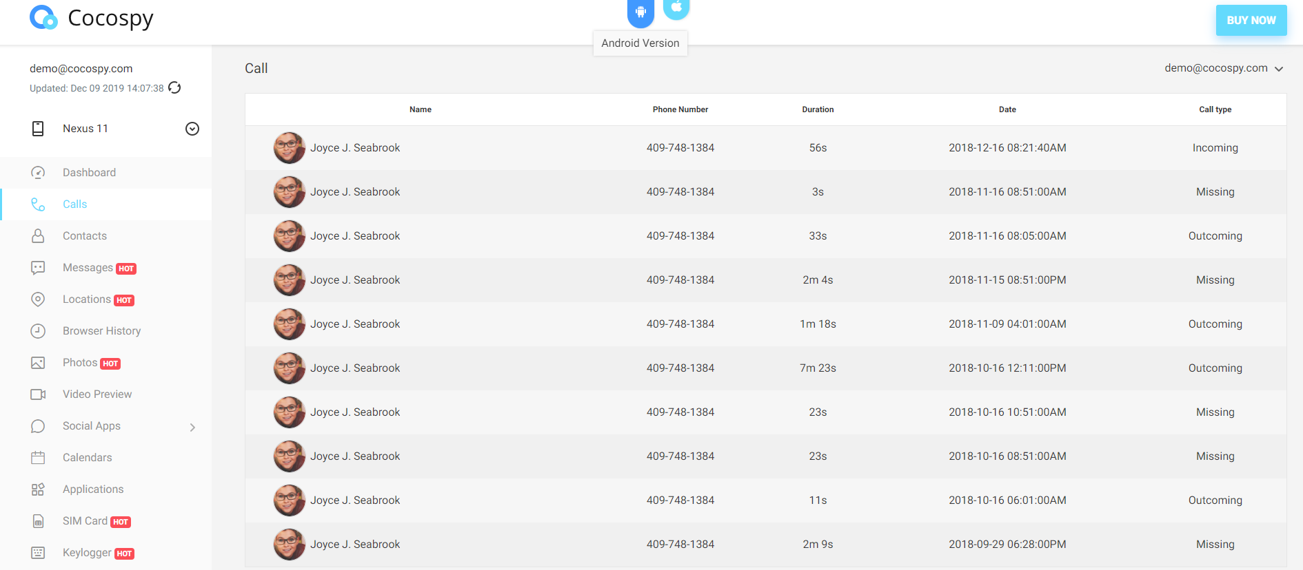 Cocospy application