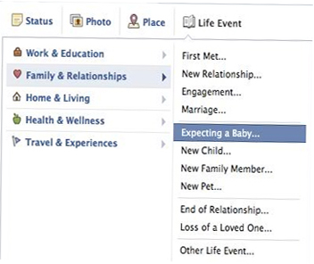 The new add-on to Facebook timeline option: “Expecting Baby”